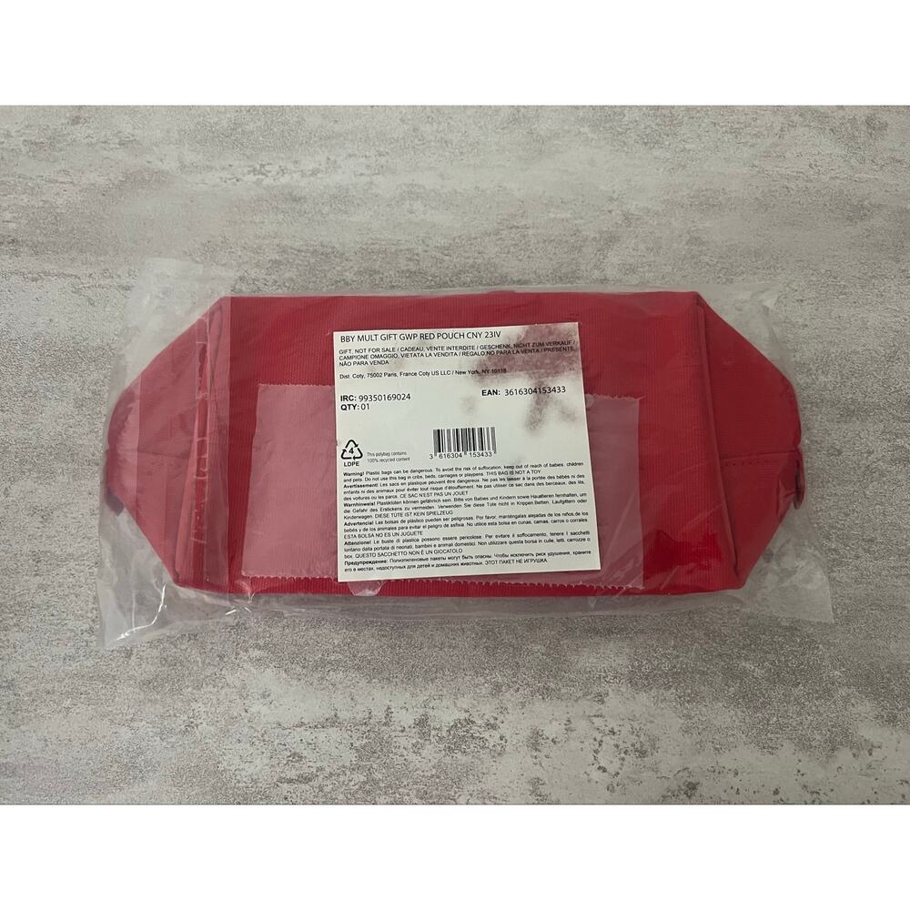 New! Burberry Logo Clutch Toiletry Bag Cosmetic Pouch Travel Case Red - Picture 8 of 8